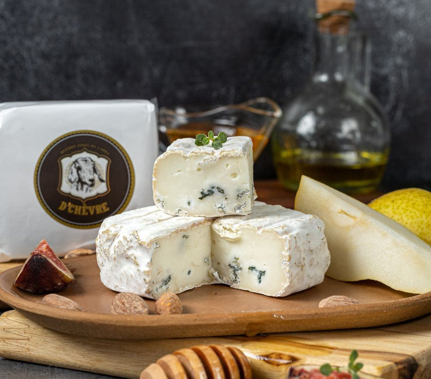 Alvura Blue - Queijo Artesanal de Casca Florida e Veios Azuis de Leite de Cabra  - Peça 220G