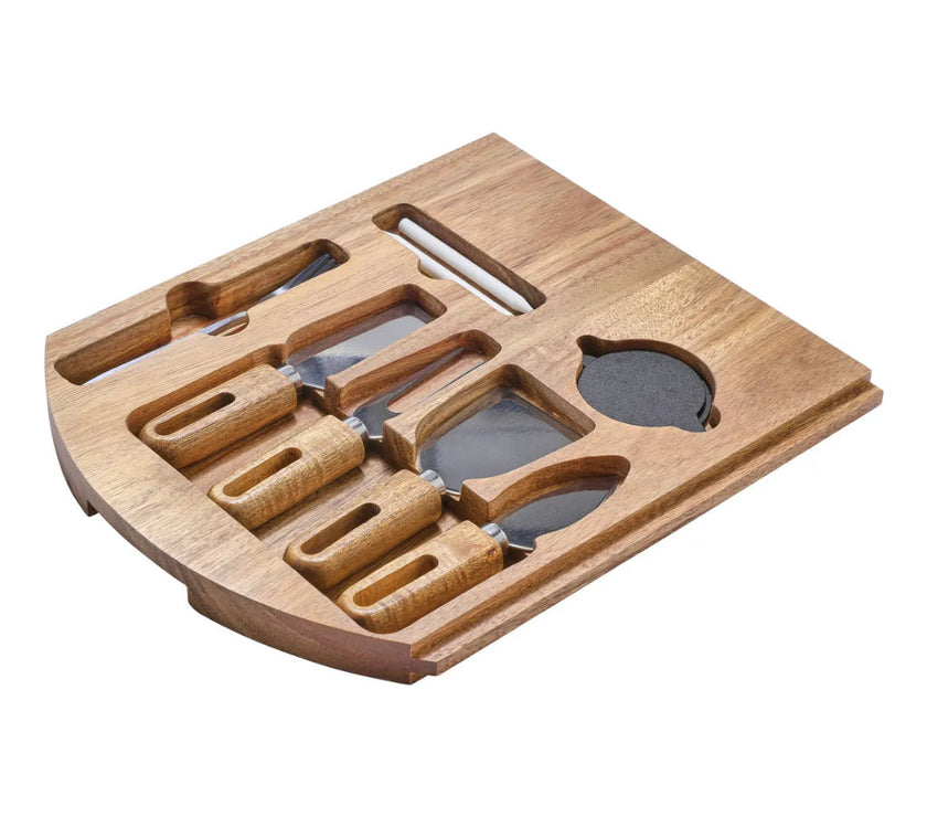 Conjunto para Queijos Bold Tabua Madeira Petisqueira Frios e Churrasco 14 Peças