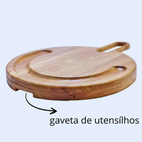 Conjunto para Queijos Bold Tabua Madeira Petisqueira Frios e Churrasco 14 Peças